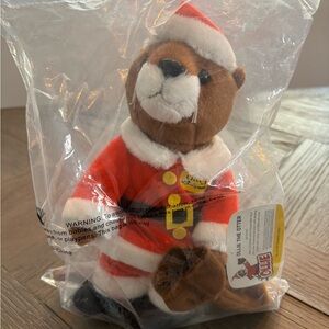 Santa Ollie the Otter Plush Toy
